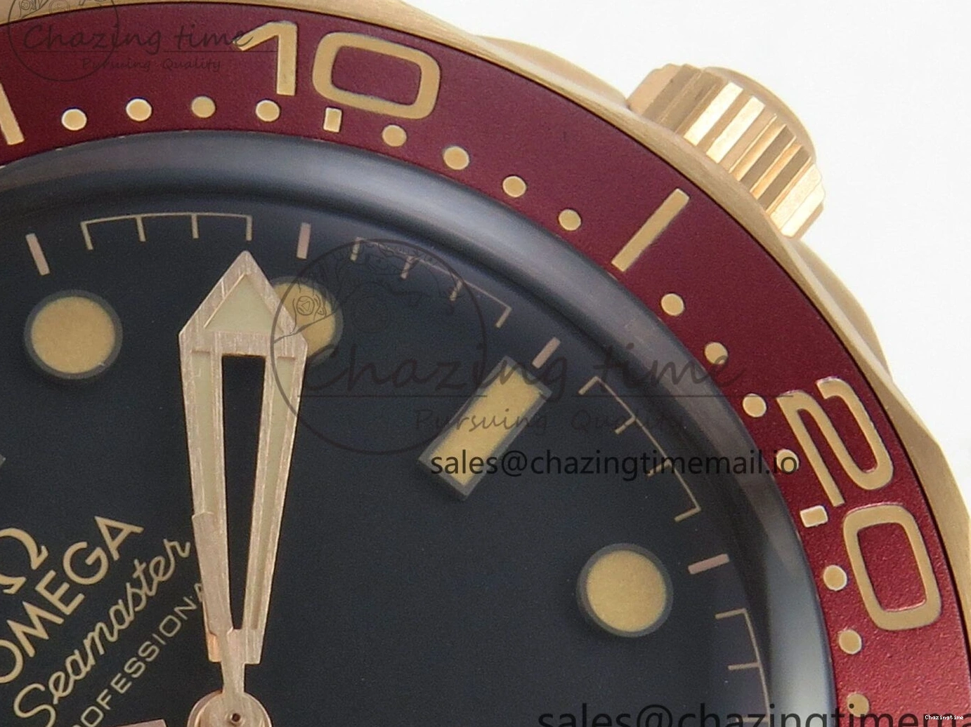 0226 Stylish Seamaster 300M Diver Rose Gold VSF 1:1 Best Edition Black Dial on Mesh Bracelet A 7662